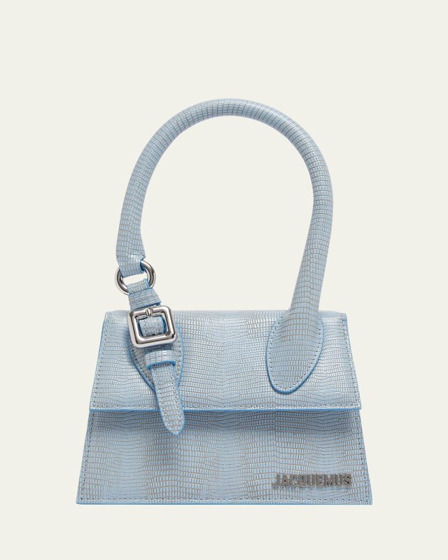 Le Chiquito Moyen Lizard-Embossed Leather Top-Handle Bag